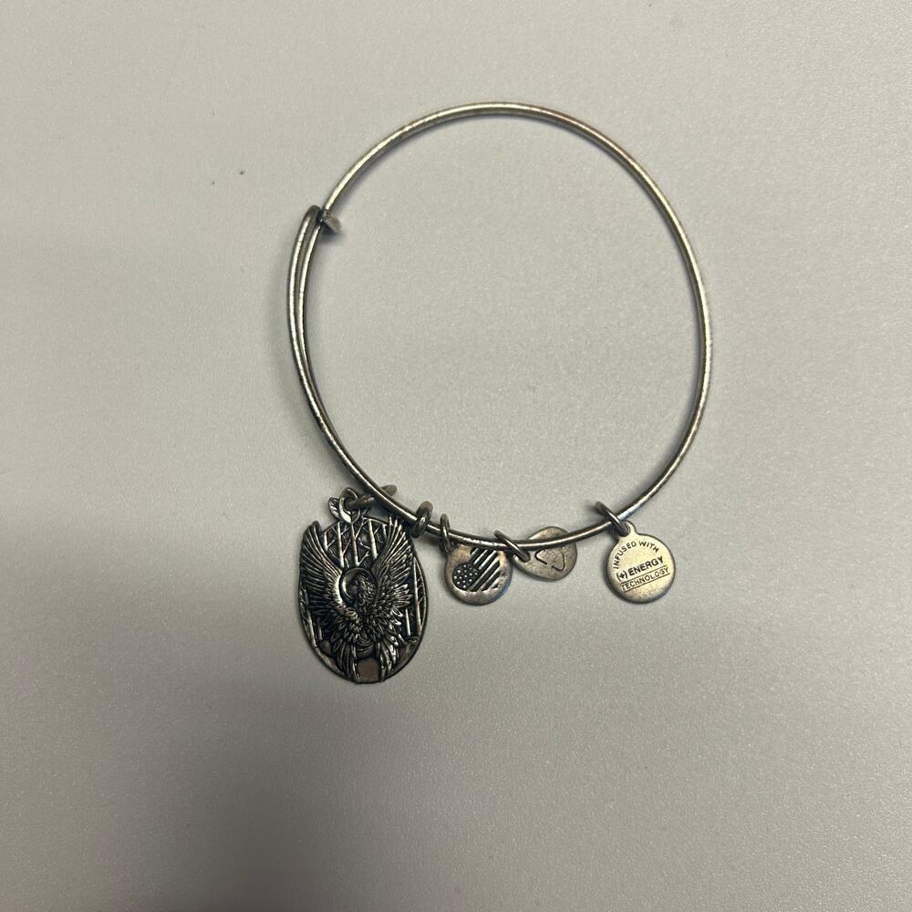 Alex and Ani Silver-Tone Bangle Bracelet 2015 Guardian Angel of Love Surround Me